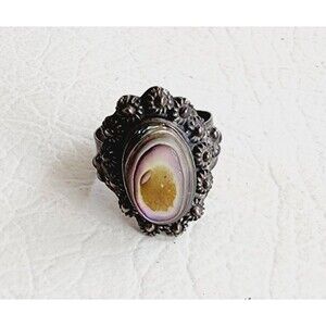 Vintage ARC Taxco Mexico Abalone Ring in Sterling Silver Size 8 5.67g